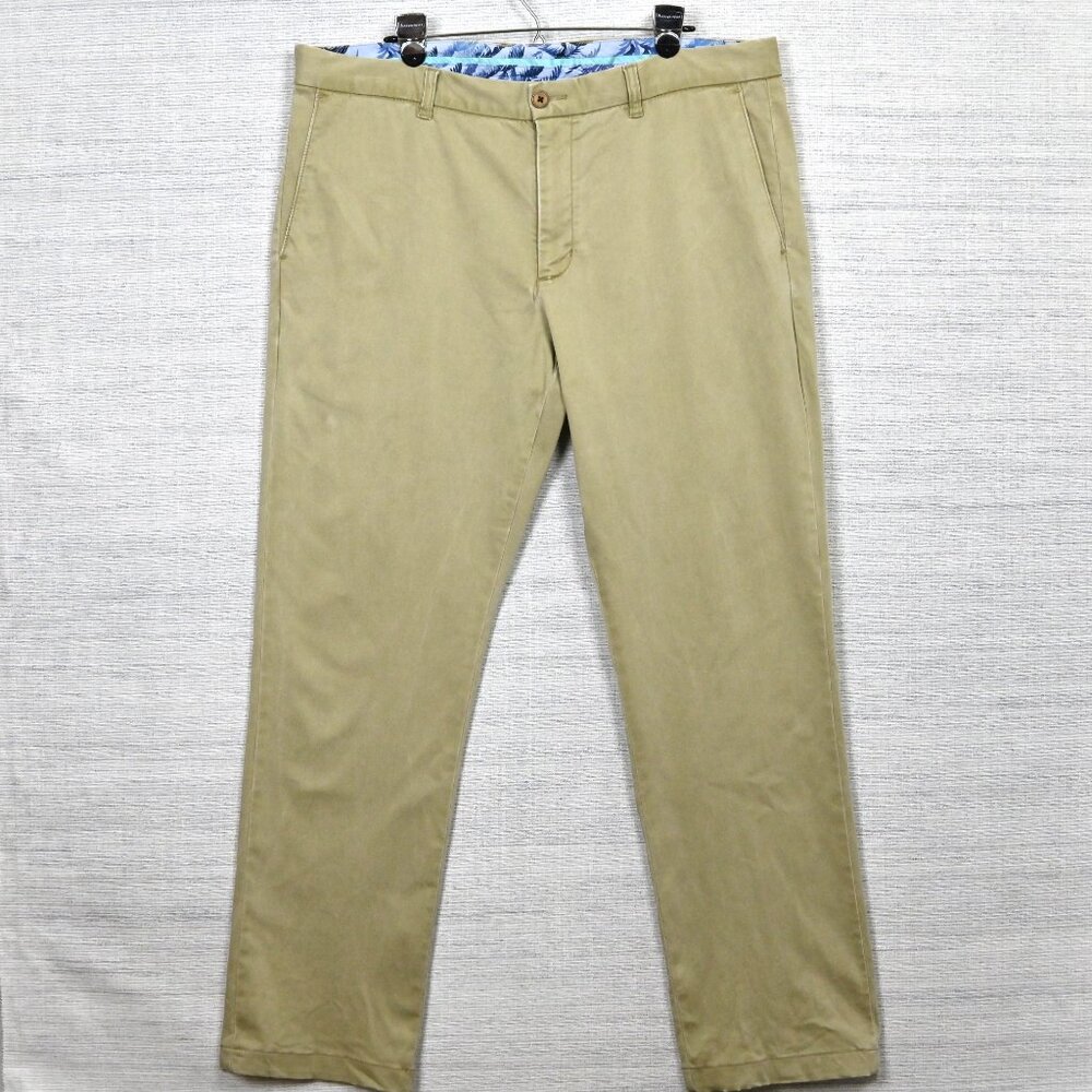 Tommy Bahama Boracay Vacay Travel Summer Flat-Front Chino Pants in Sand 38x34